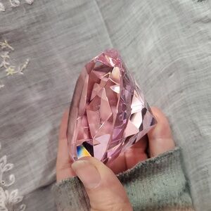 Rosenthal Signed Pink Crystal Diamond Paperweight GS663